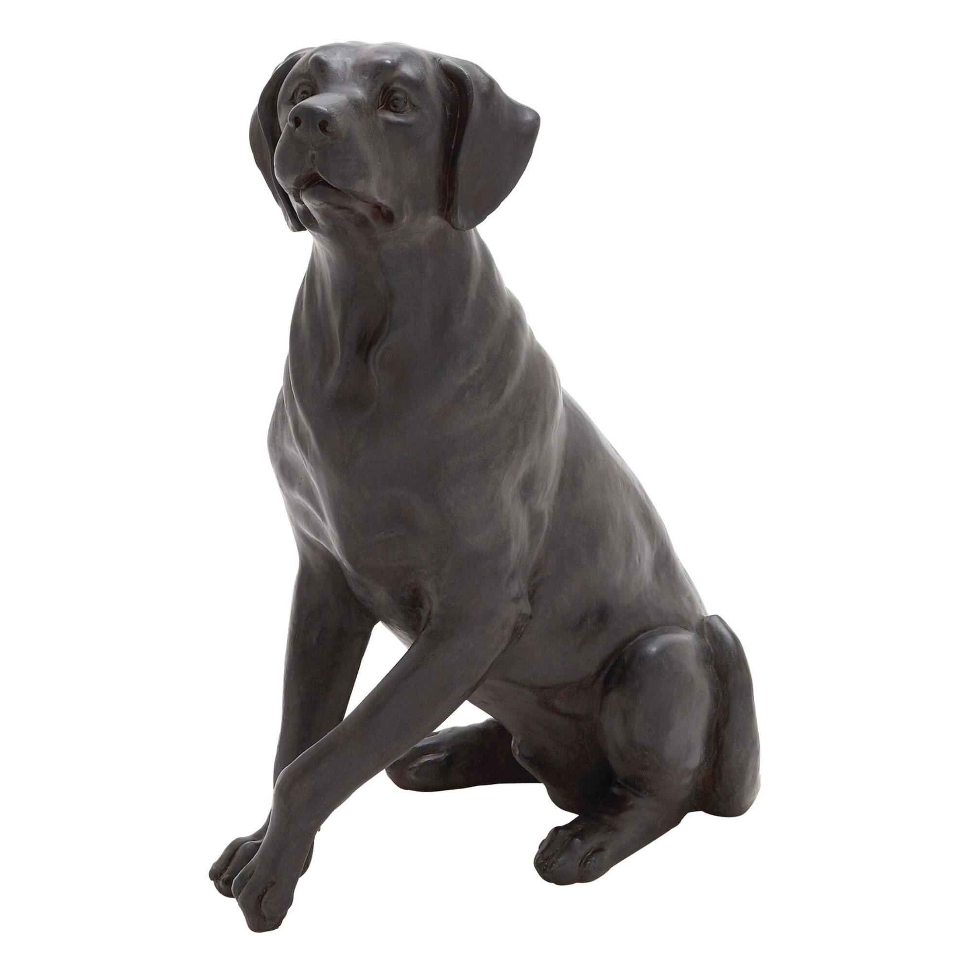 20" Brown Traditional Polystone Dog Sculpture